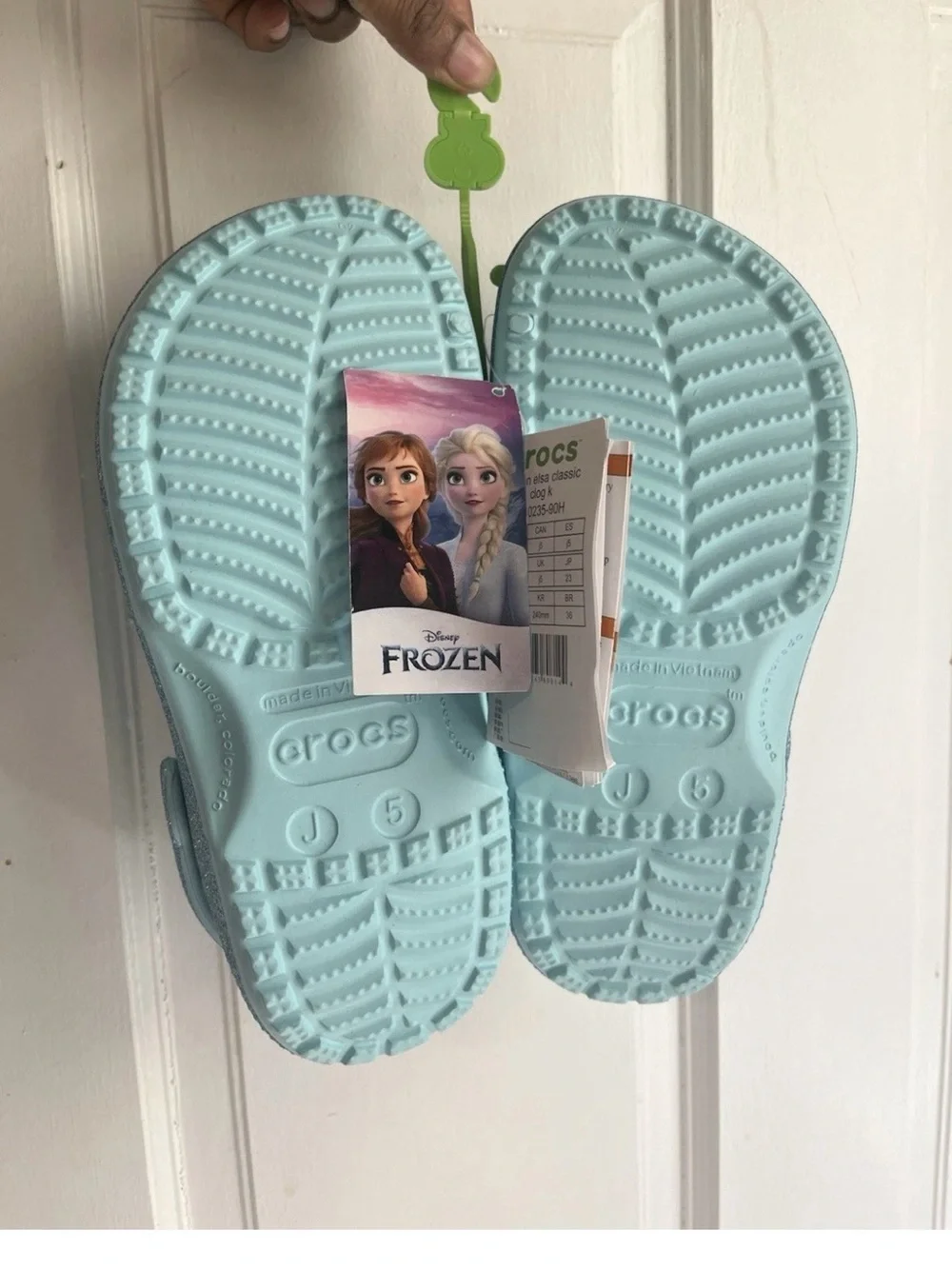 Crocs Kids Frozen Elsa Light Blue Slip-On Clogs